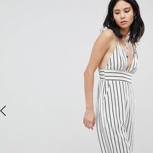 Asos jumpsuit white and blue